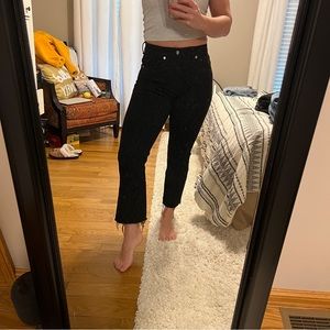 Black Zara Flare Cropped Jeans